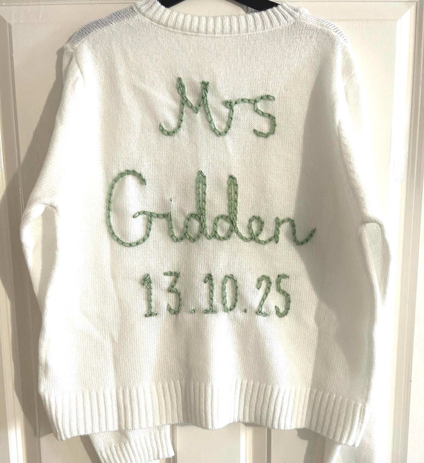 Personalised Hand Embroidered Bride Cardigan - Theme Coloured Embroidery