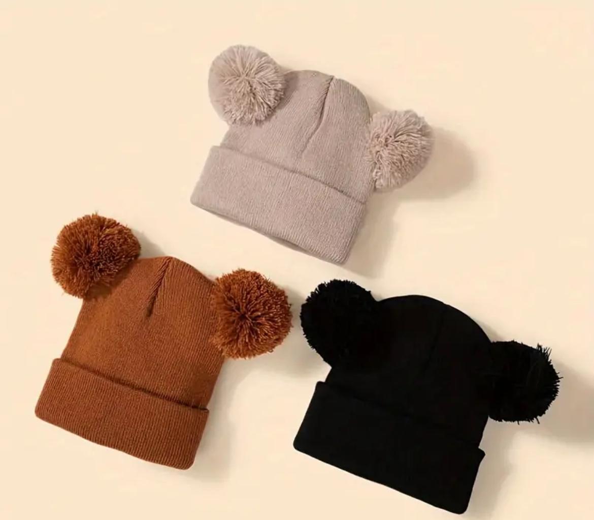 Personalised Hand Embroidered Winter Hat | Bobble Hat | Beanie | 0-3 Years