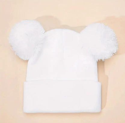 Personalised Hand Embroidered Winter Hat | Bobble Hat | Beanie | 0-3 Years