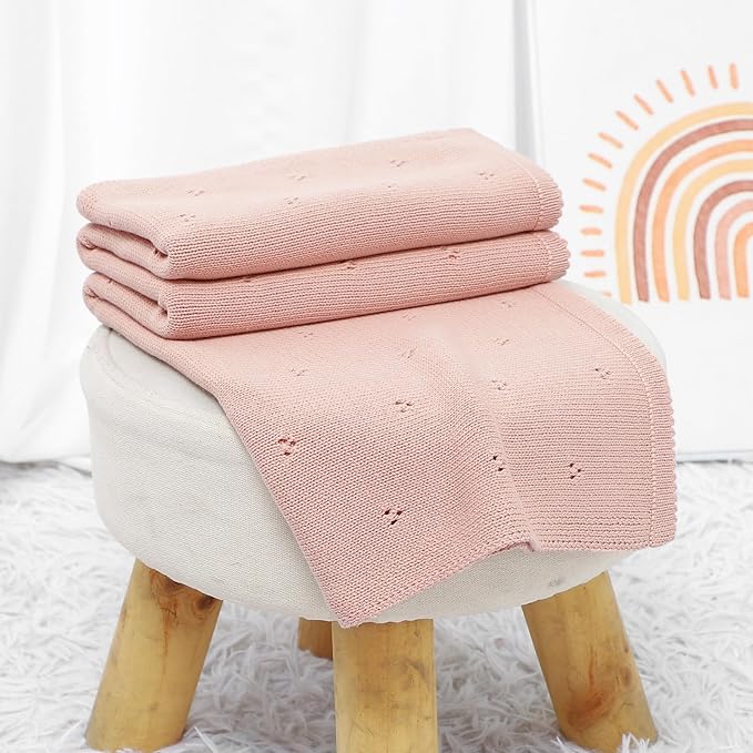 Hand-Embroidered Personalised Baby Name and Birth Month Flower Blanket