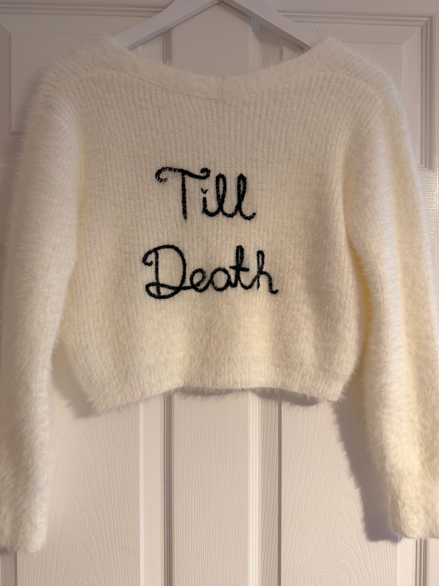 Hand Embroidered "Till Death" Cardigan