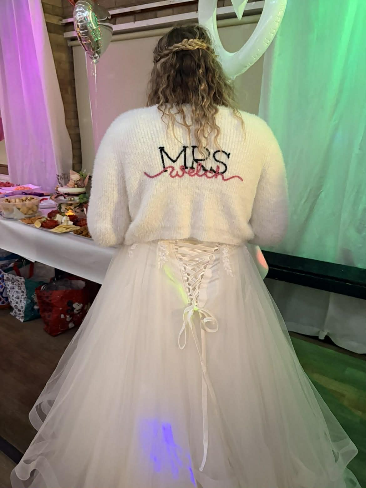 Personalised 'Mrs' Just Married Cardigan - Overlapping Script