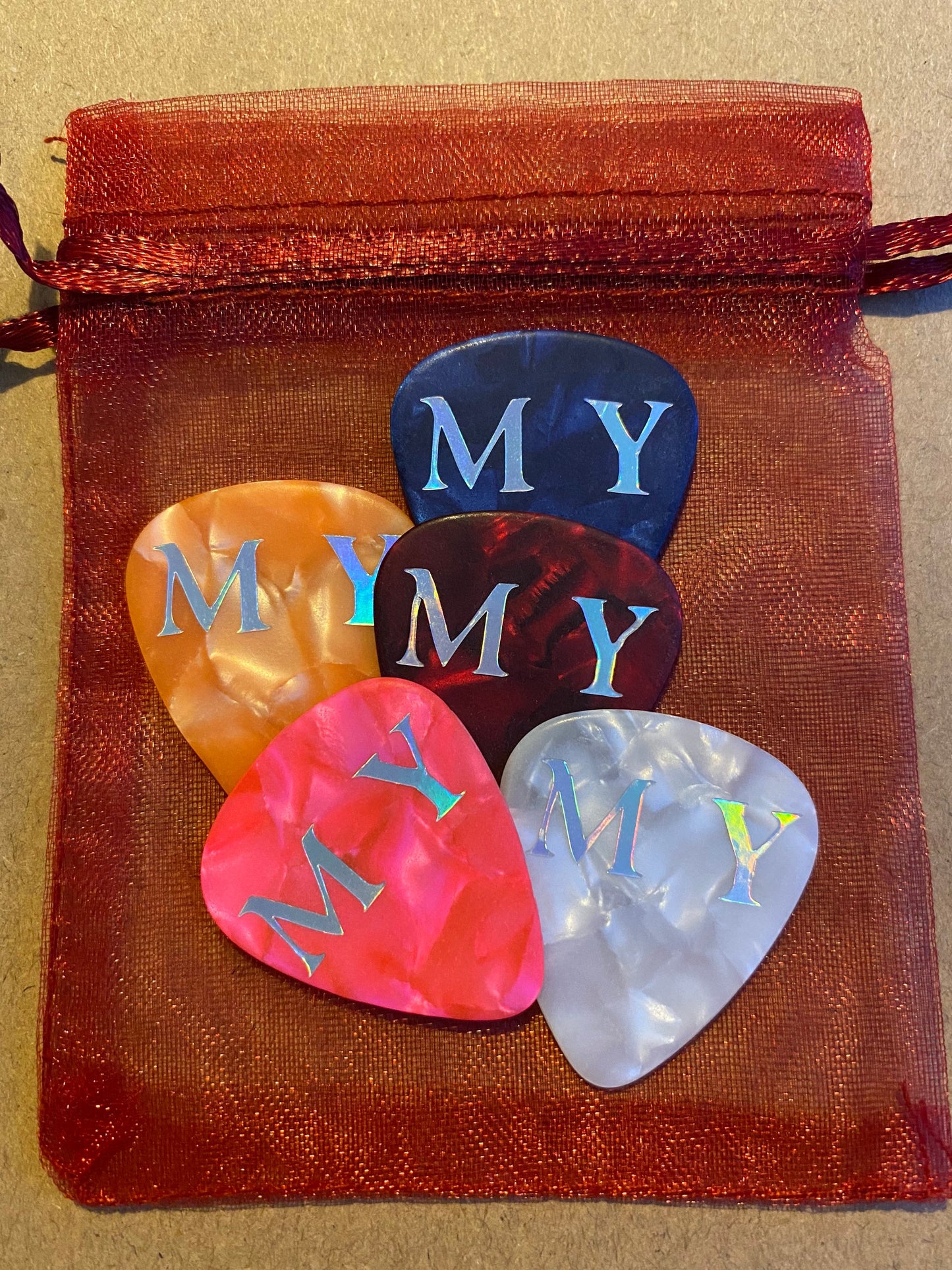 Personalised Initials Guitar Picks.