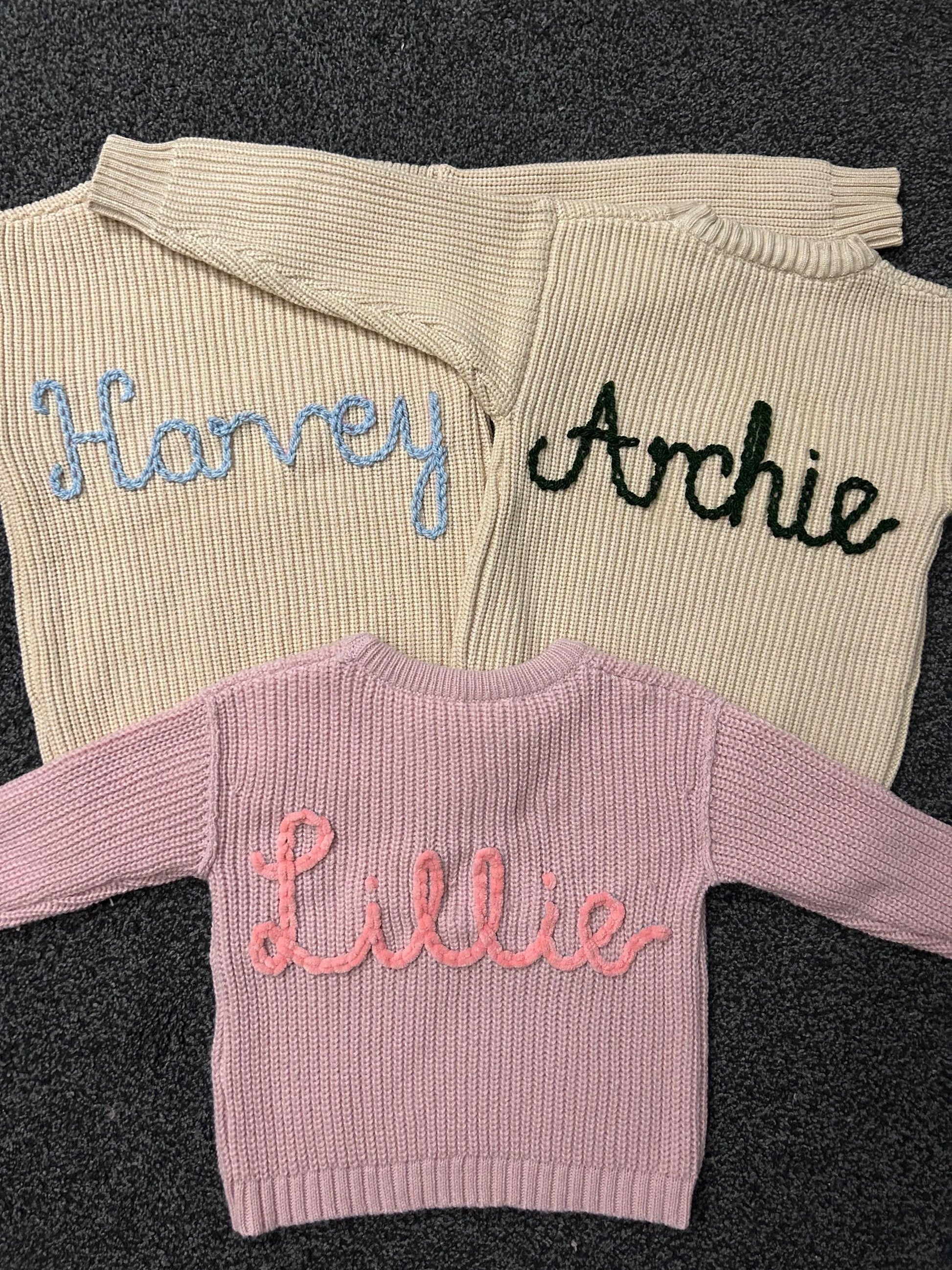 Personalised Hand-Embroidered Children's Jumper/Sweater